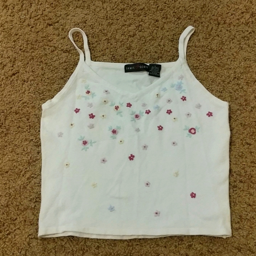 Embroidered Flower Sweater Tank